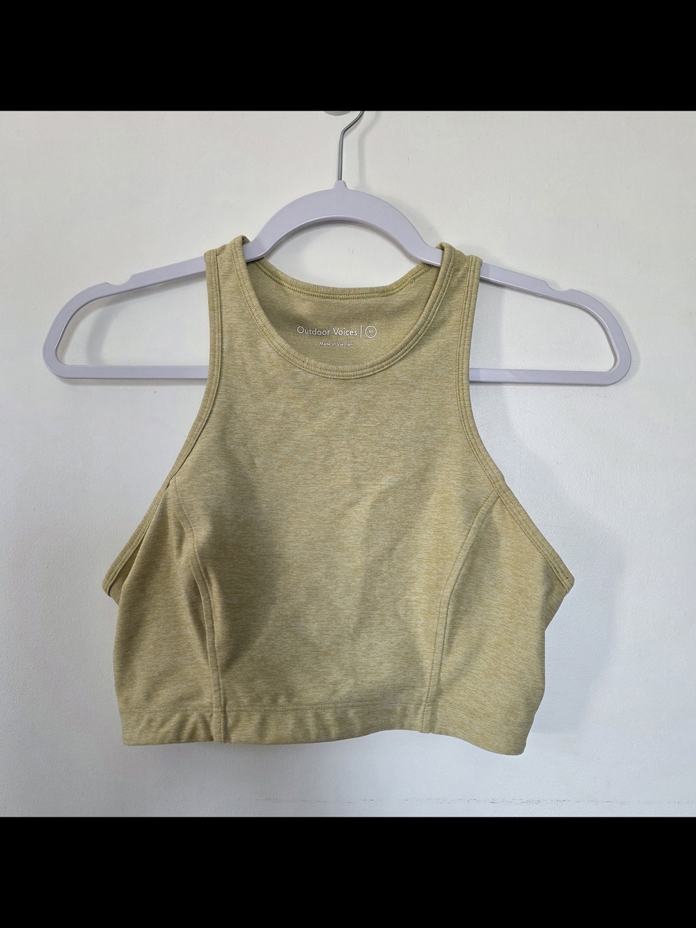 Outdoor Voices Heathered Yellow Sports Bra